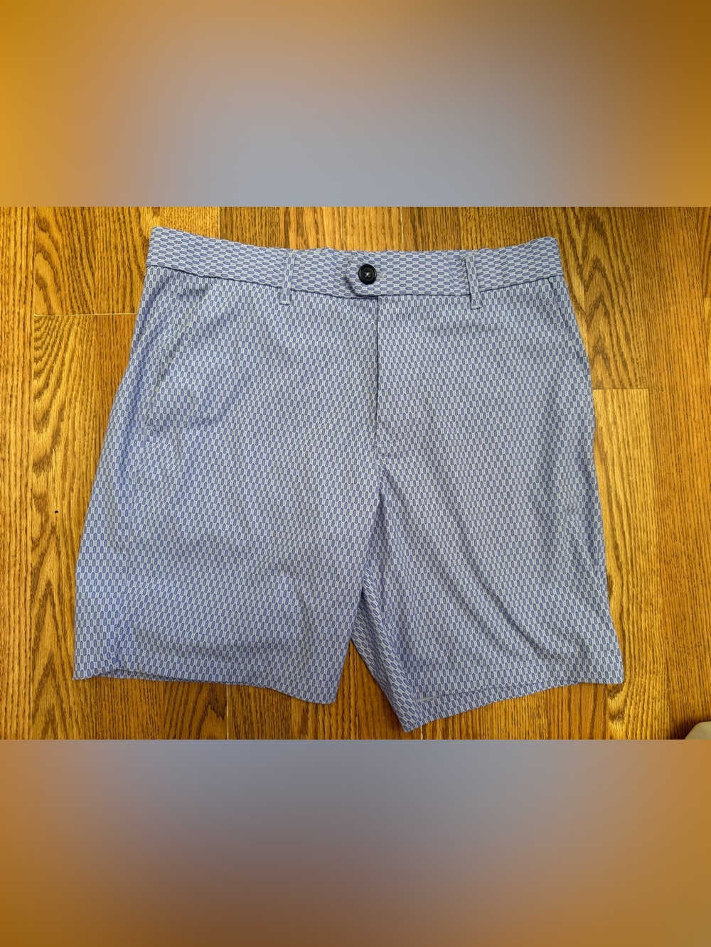 Greyson Montauk Golf Shorts Blue Feather Performance Chino Stretch 8” size 32